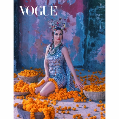 Vogue India January 2020 cover - Katy Perry. (Photographed by Greg Swales, Styled by Anaita Shroff Adajania)
