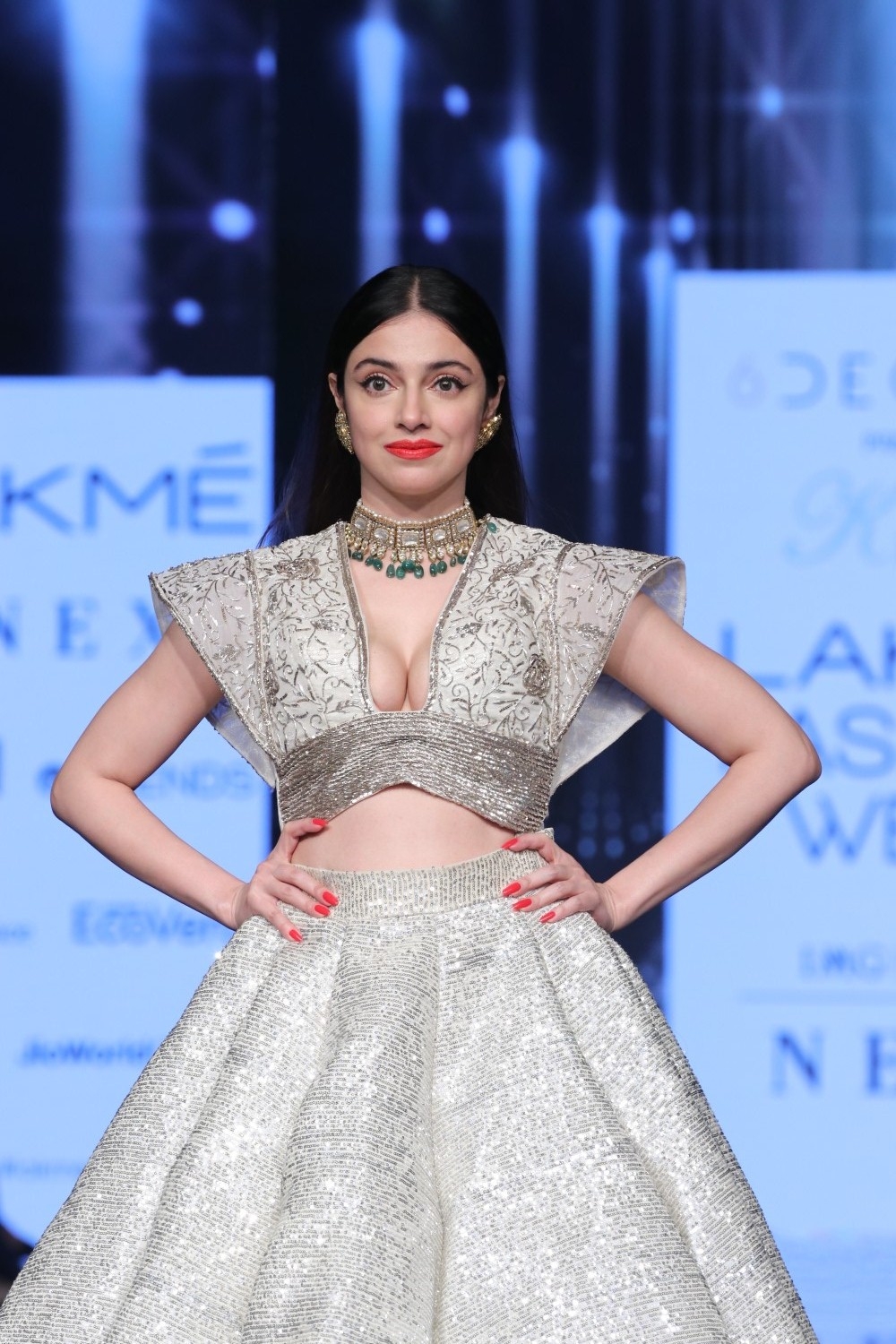 Mumbai: Actress and showstopper Divya Khosla Kumar walks the ramp for Krsna Couture at the Lakme Fashion Week Summer/Resort 2020 grand finale, in Mumbai on Feb 16, 2020. (Photo: IANS)