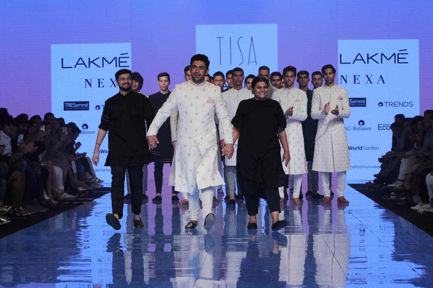 Mumbai: Actor Amit Sadh showcases the creation of Tisa Studio at the Lakme Fashion Week Summer/Resort 2020 grand finale, in Mumbai on Feb 16, 2020. (Photo: IANS)