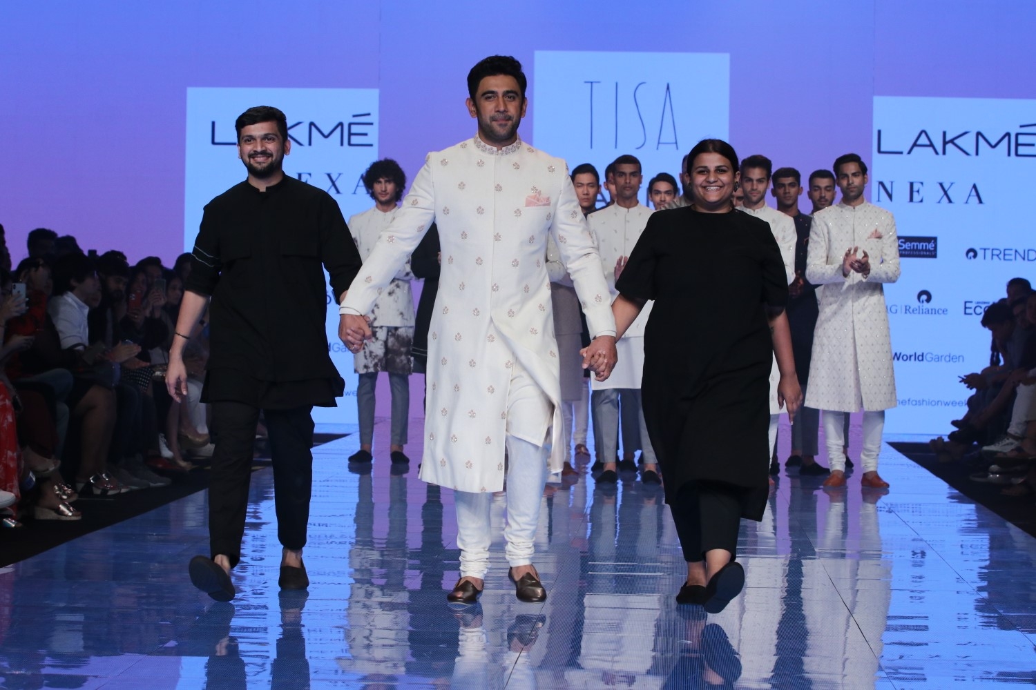 Mumbai: Actor Amit Sadh showcases the creation of Tisa Studio at the Lakme Fashion Week Summer/Resort 2020 grand finale, in Mumbai on Feb 16, 2020. (Photo: IANS)
