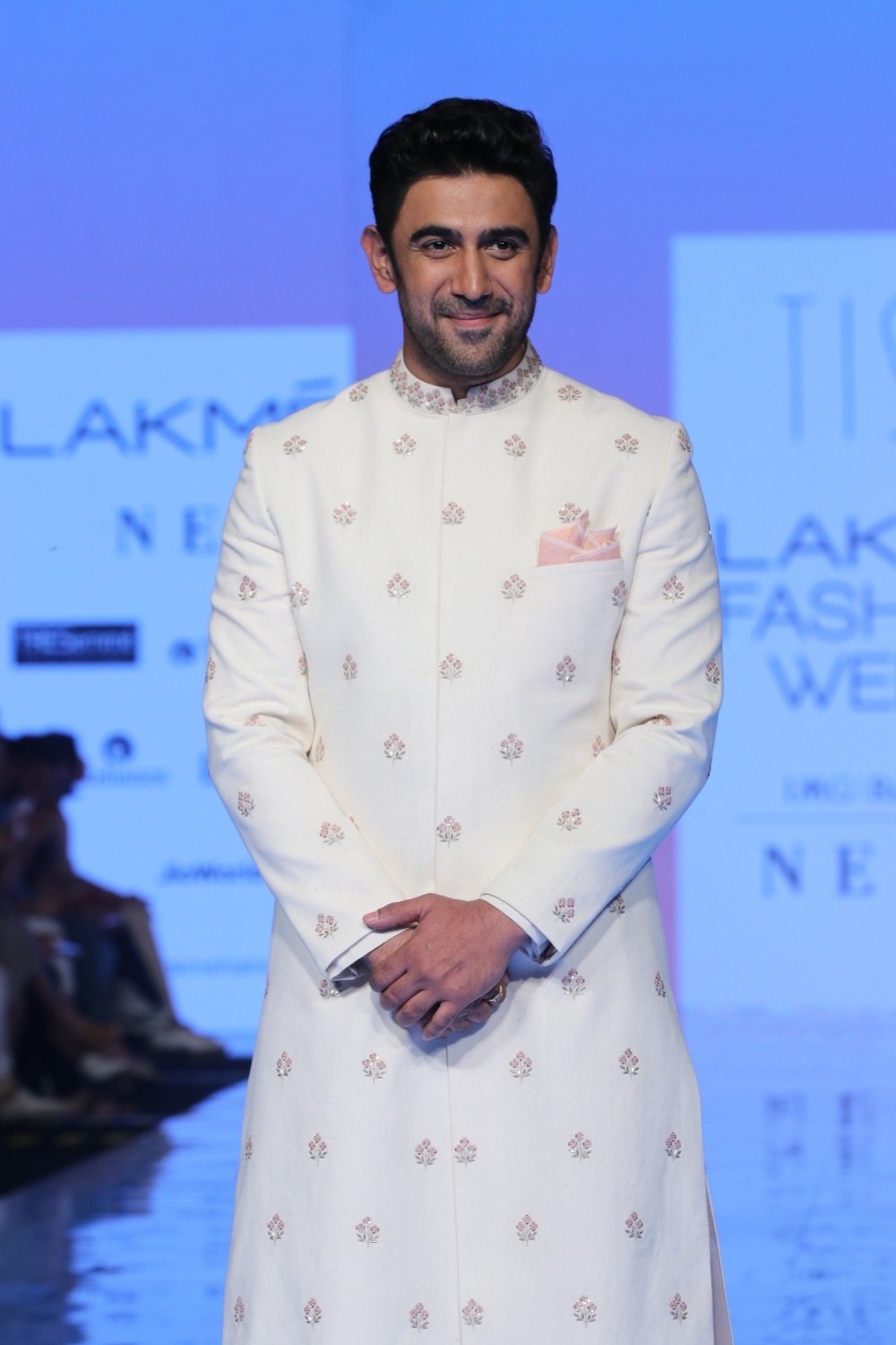 Mumbai: Actor Amit Sadh showcases the creation of Tisa Studio at the Lakme Fashion Week Summer/Resort 2020 grand finale, in Mumbai on Feb 16, 2020. (Photo: IANS)