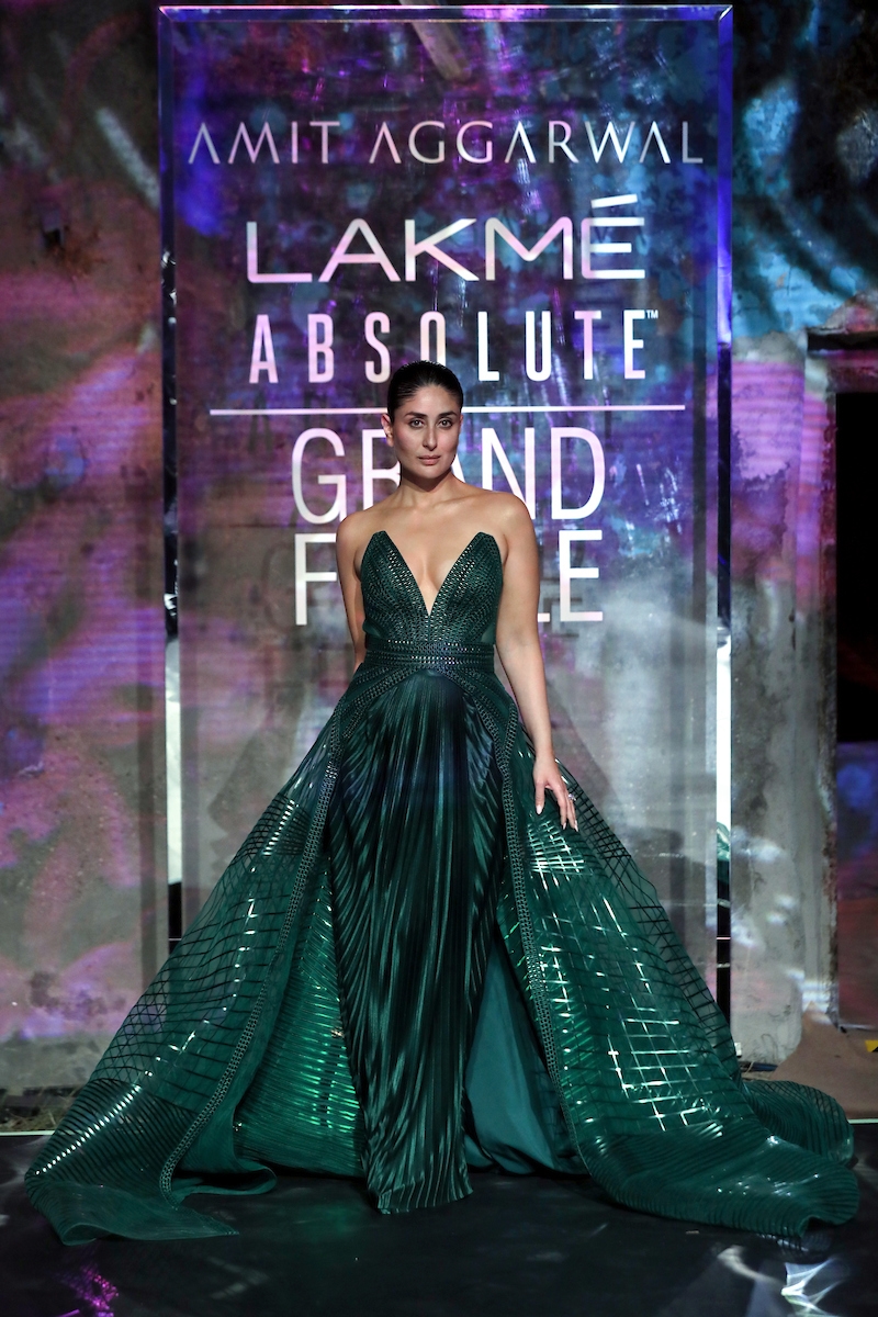 Mumbai: Actress, Lakme Brand Ambassador and showstopper Kareena Kapoor Khan walks the ramp for fashion designer Amit Aggarwal at the Lakme Fashion Week Summer/Resort 2020 grand finale, in Mumbai. (Photo: IANS)