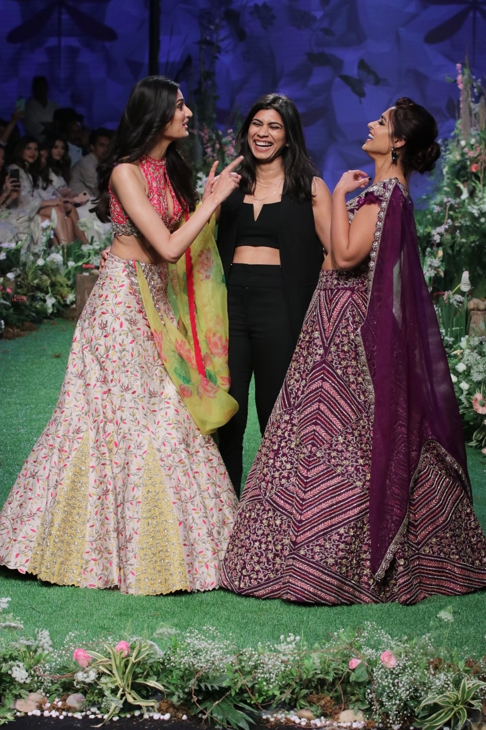 Mumbai: Actressess Ileana D'Cruz and Athiya Shetty walks the ramp on Day 6 of the Lakme Fashion Week Summer/Resort 2020, in Mumbai on Feb 16, 2020. (Photo: IANS)