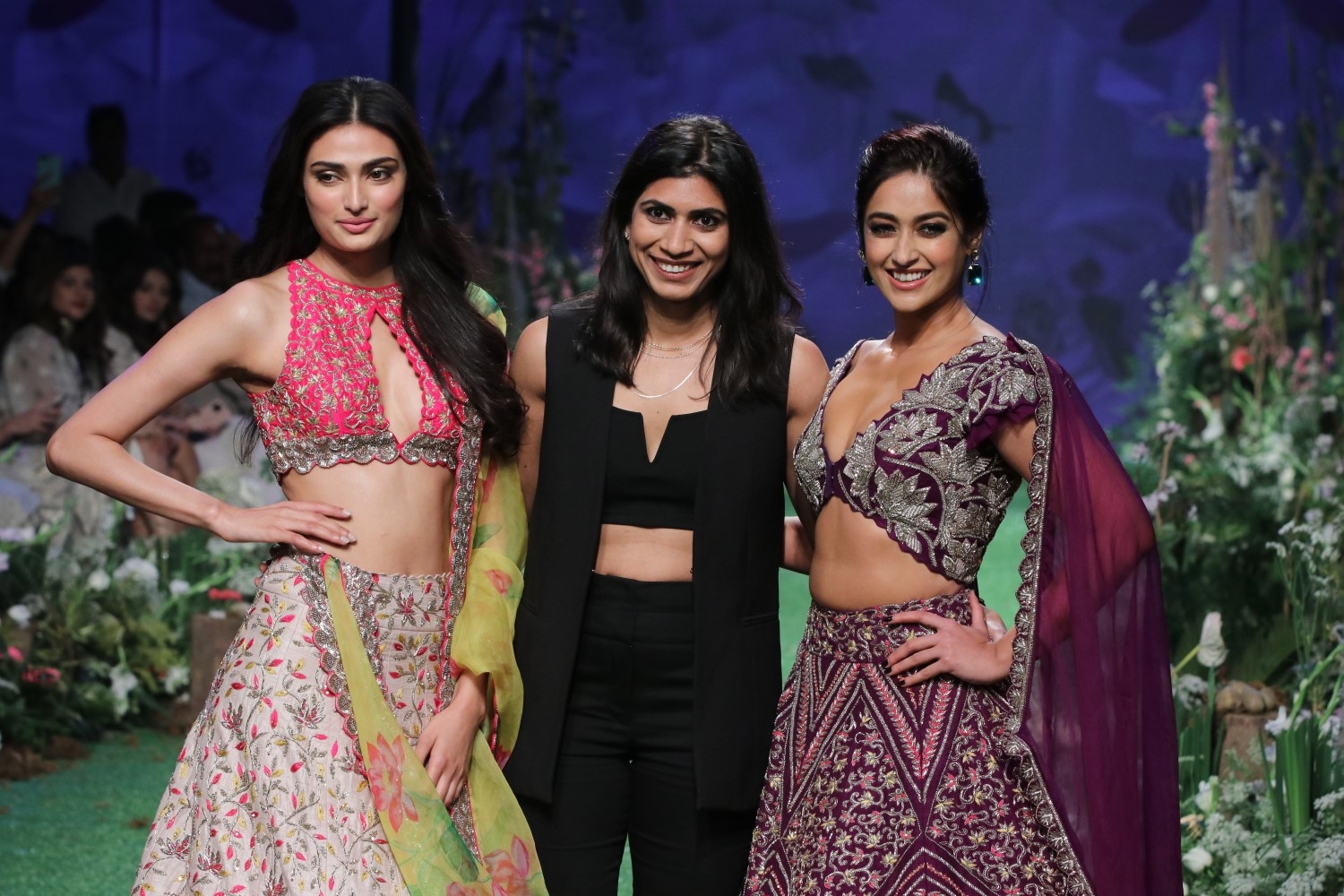 Mumbai: Actressess Ileana D'Cruz and Athiya Shetty walks the ramp on Day 6 of the Lakme Fashion Week Summer/Resort 2020, in Mumbai on Feb 16, 2020. (Photo: IANS)
