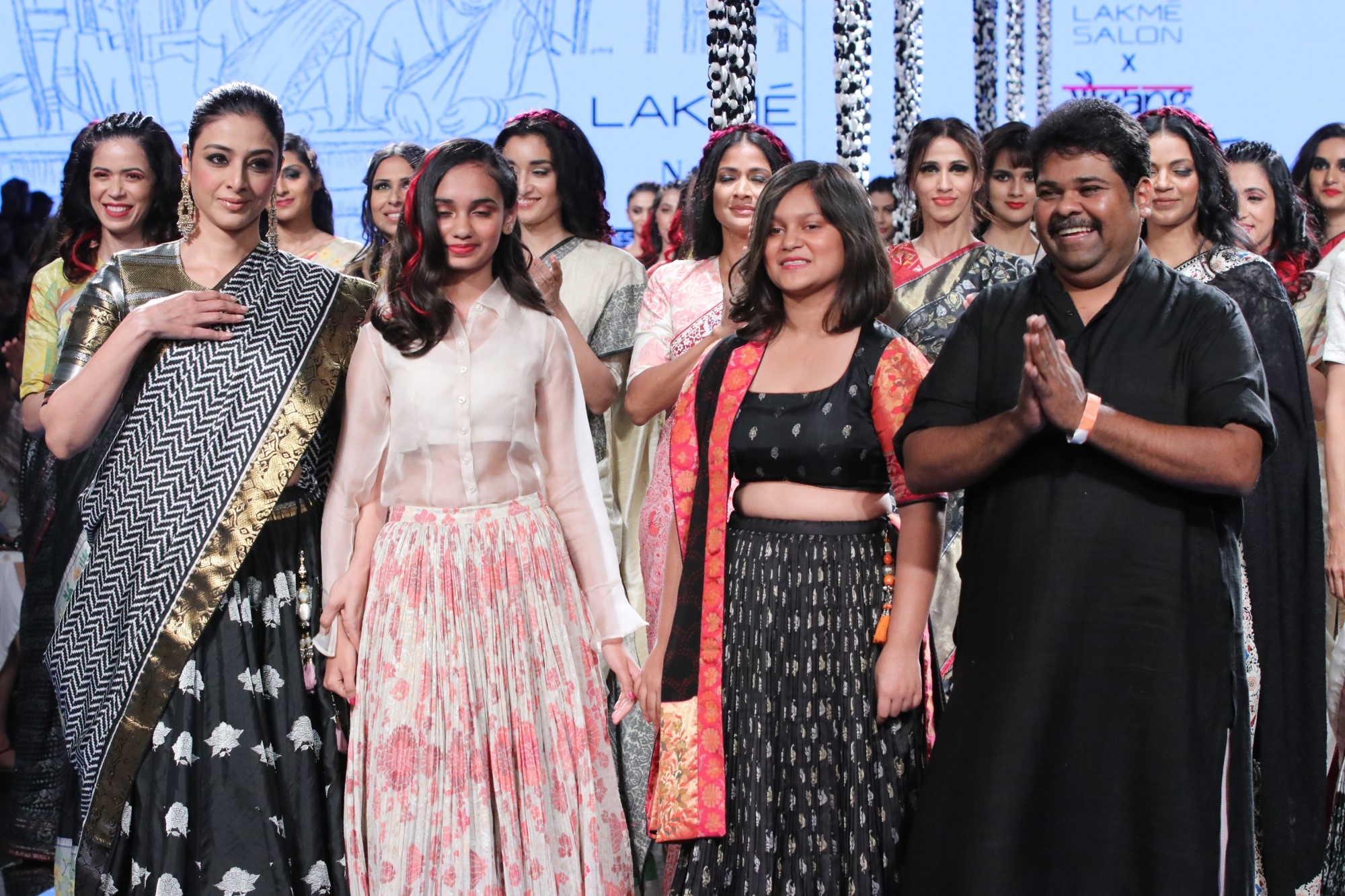 Mumbai: Actress Tabu showcases the creation of Fashion designer Gaurang Shah during show titled 'Garam Masala' on Day 4 of the Lakme Fashion Week Summer/Resort 2020, in Mumbai on Feb 14, 2020. (Photo: IANS)