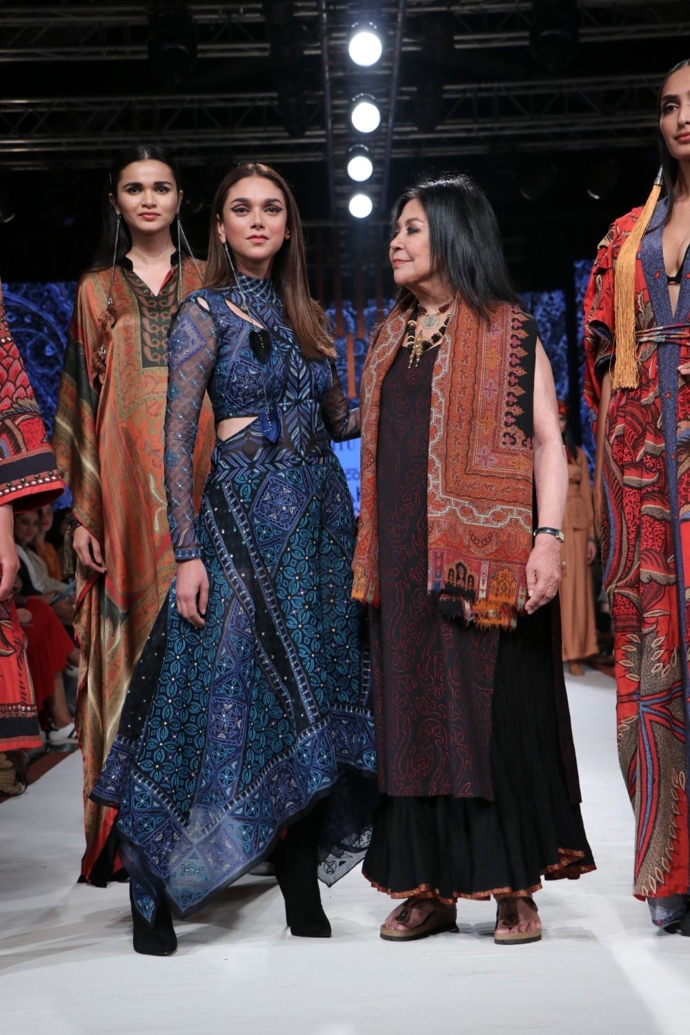 Mumbai: Actress Aditi Rao Hydari with fashion designer Ritu Kumar on Day 3 of the Lakme Fashion Week Summer/Resort 2020, in Mumbai on Feb 13, 2020. (Photo: IANS)