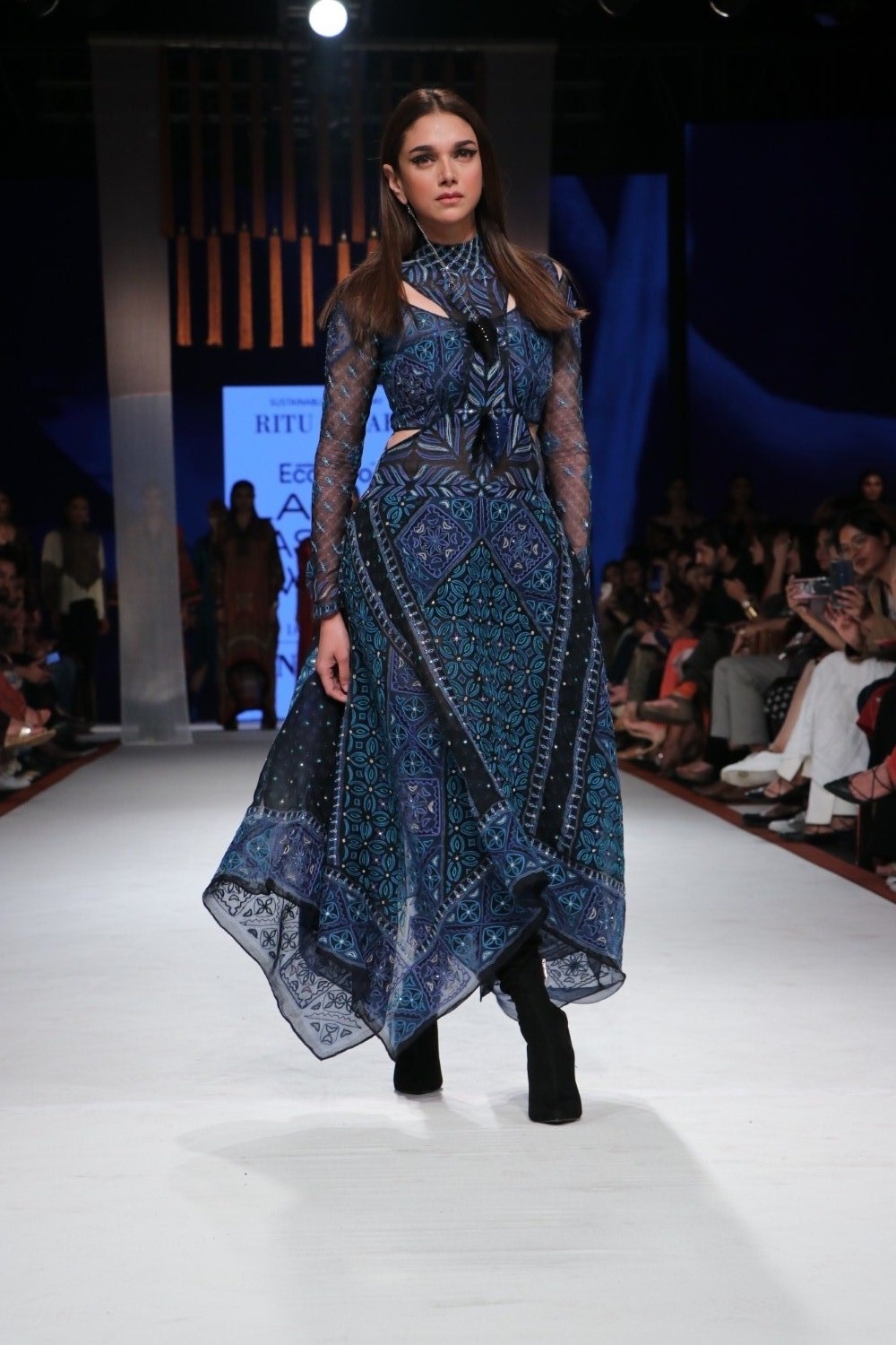 Mumbai: Actress Aditi Rao Hydari walks the ramp in fashion designer Ritu Kumar's creation on Day 3 of the Lakme Fashion Week Summer/Resort 2020, in Mumbai on Feb 13, 2020. (Photo: IANS)