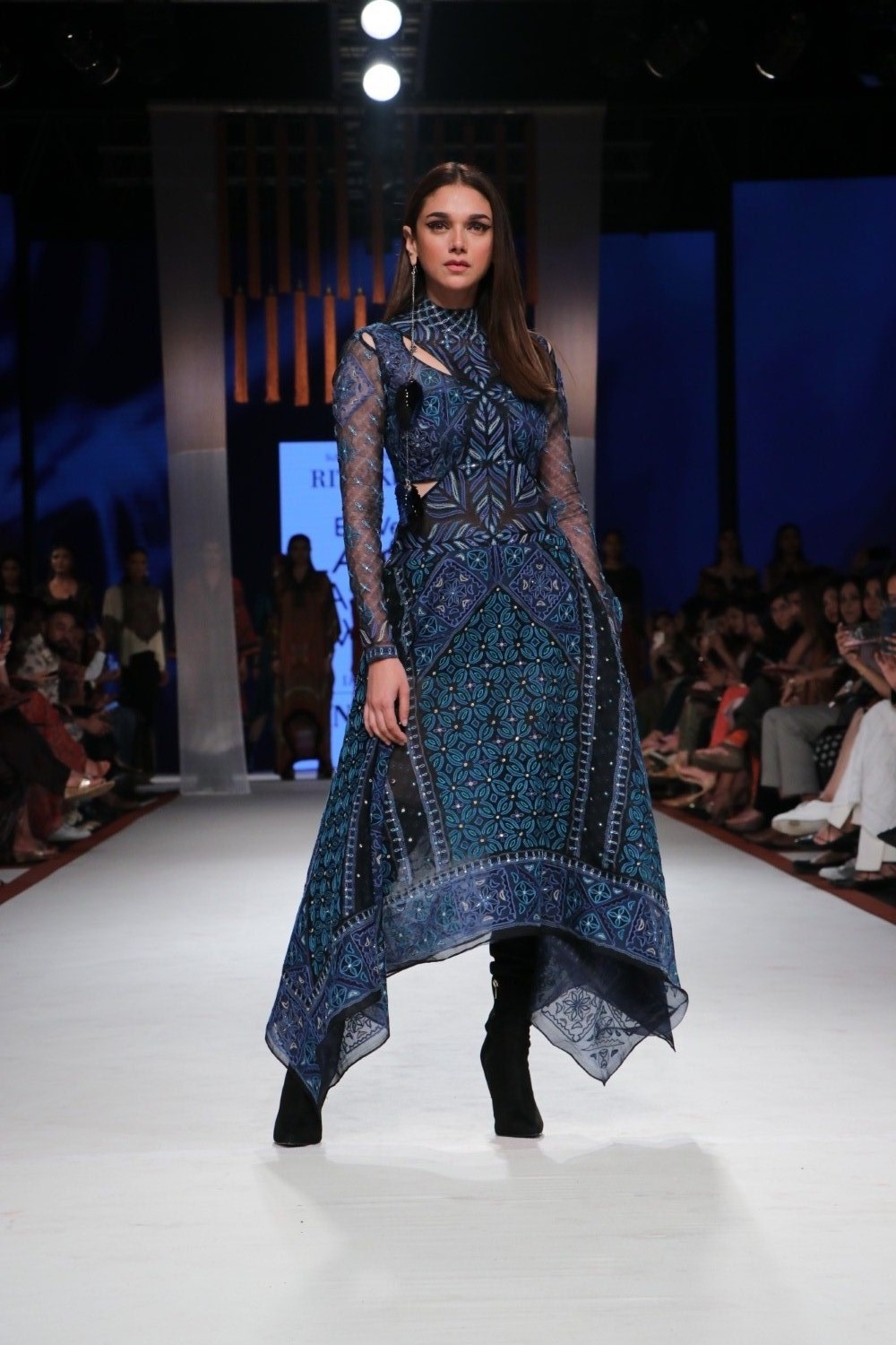 Mumbai: Actress Aditi Rao Hydari walks the ramp in fashion designer Ritu Kumar's creation on Day 3 of the Lakme Fashion Week Summer/Resort 2020, in Mumbai on Feb 13, 2020. (Photo: IANS)