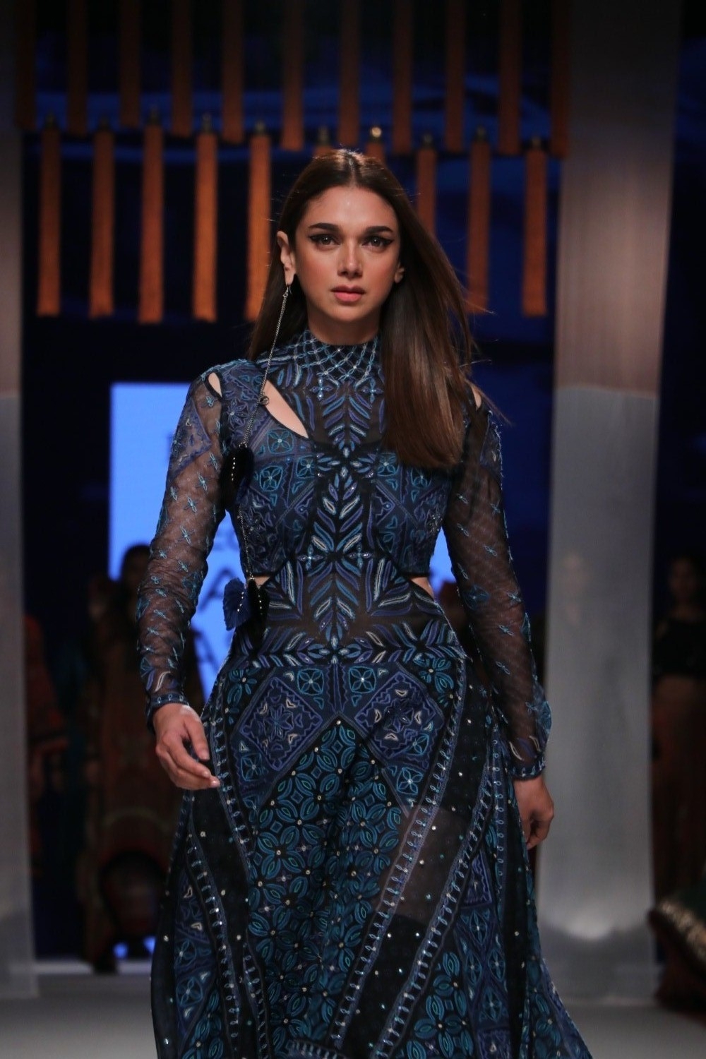Mumbai: Actress Aditi Rao Hydari walks the ramp in fashion designer Ritu Kumar's creation on Day 3 of the Lakme Fashion Week Summer/Resort 2020, in Mumbai on Feb 13, 2020. (Photo: IANS)