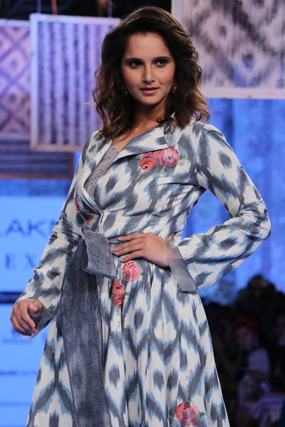 Mumbai: Indian Tennis star and showstopper Sania Mirza walks the ramp for designer Rina Singh on Day 3 of the Lakme Fashion Week Summer/Resort 2020, in Mumbai on Feb 13, 2020. (Photo: IANS)