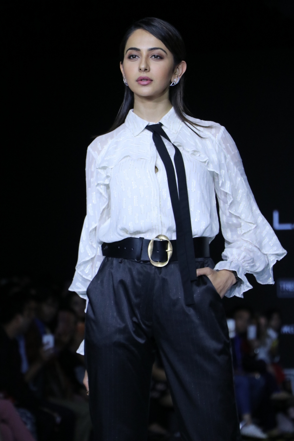 Mumbai: Actress Rakul Preet Singh showcases the creation of Ajio on Day 2 of the Lakme Fashion Week Summer/Resort 2020, in Mumbai on Feb 12, 2020. (Photo: IANS)