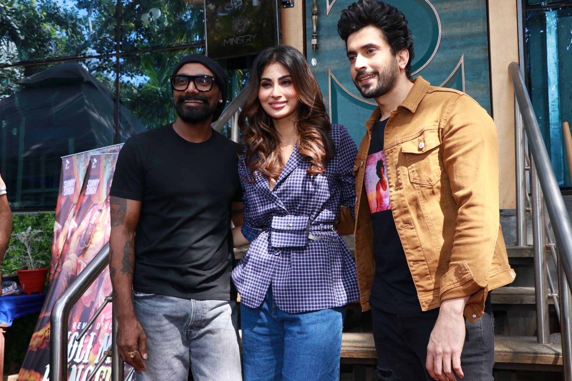 Mumbai: Choreographer Remo D'Souza and actors Sunny Singh and Mouni Roy seen at a restaurant in Mumbai's Andheri on March 9, 2020. (Photo: IANS)