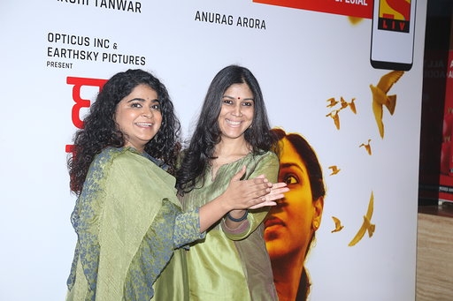 Mumbai: Director Ashwiny Iyer Tiwari and actress Sakshi Tanwar at the screening of their upcoming short film "Ghar Ki Murgi" in Mumbai on March 4, 2020. (Photo: IANS)