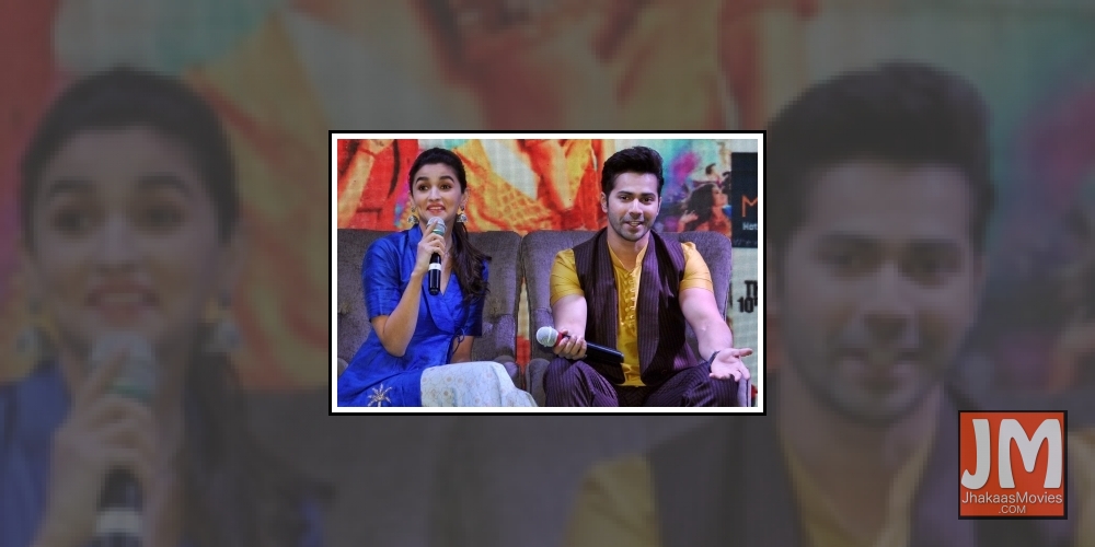 Kolkata: Actors Varun Dhawan and Alia Bhatt during a press conference organsied to promote 