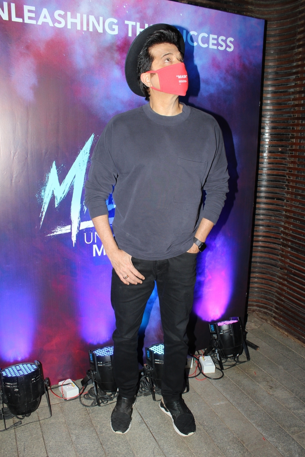 Mumbai: Actor Anil Kapoor wearing mask at the film "Malang" success party at Juhu, in Mumbai on March 12, 2020. (Photo: IANS)