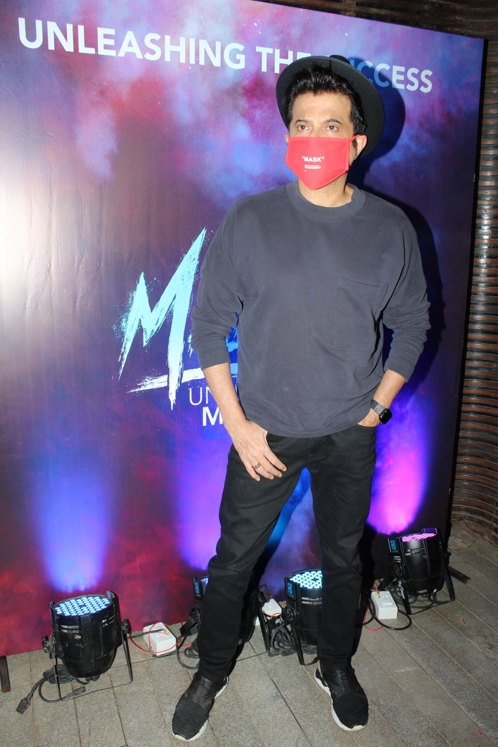 Mumbai: Actor Anil Kapoor wearing mask at the film "Malang" success party at Juhu, in Mumbai on March 12, 2020. (Photo: IANS)