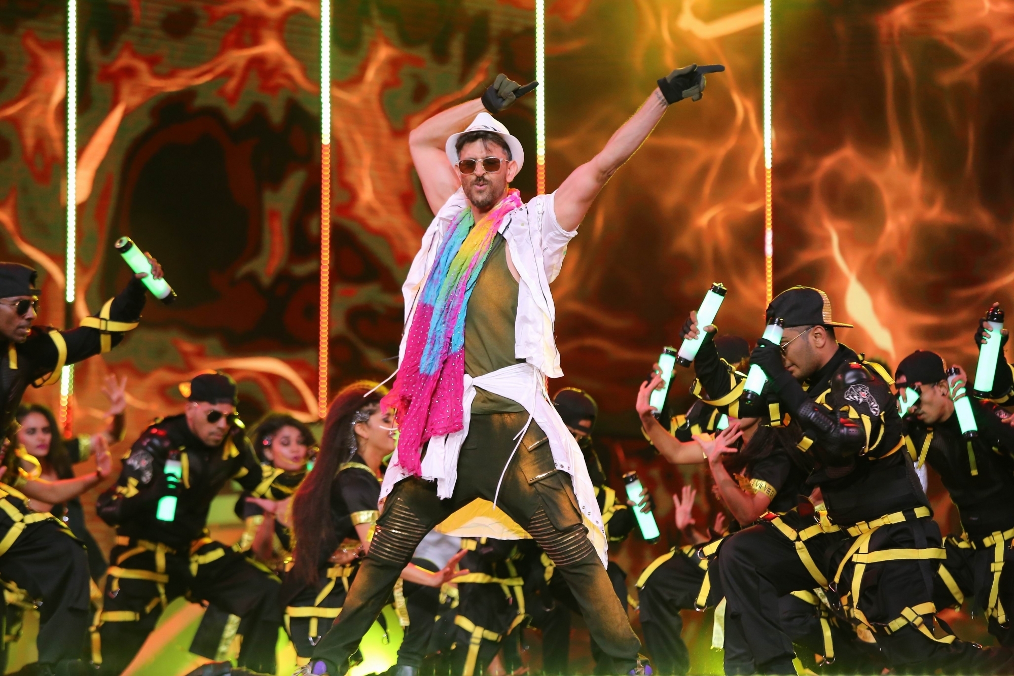 Actor Hrithik Roshan performs at the Zee Cine Awards 2020.