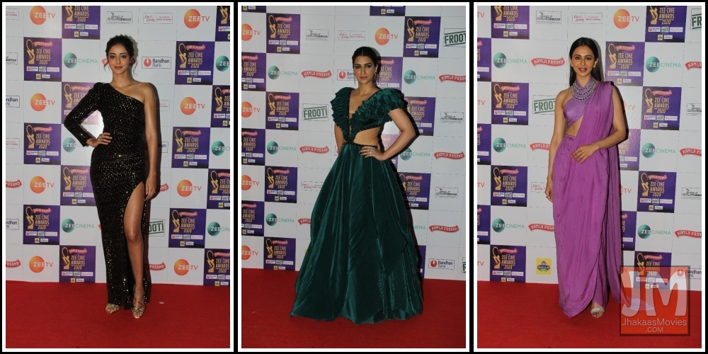 Ananya Panday, Kriti Sanon, and Rakul Preet Singh at Zee Cine Awards 2020