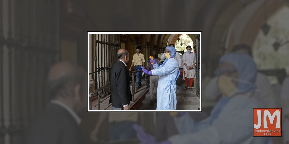 Kolkata: A lawyer being screened for COVID-19 amid coronavirus pandemic at Calcutta High Court, on March 17, 2020.