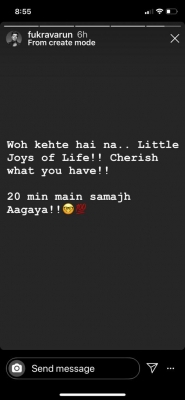 Varun Sharma on little joys of life.