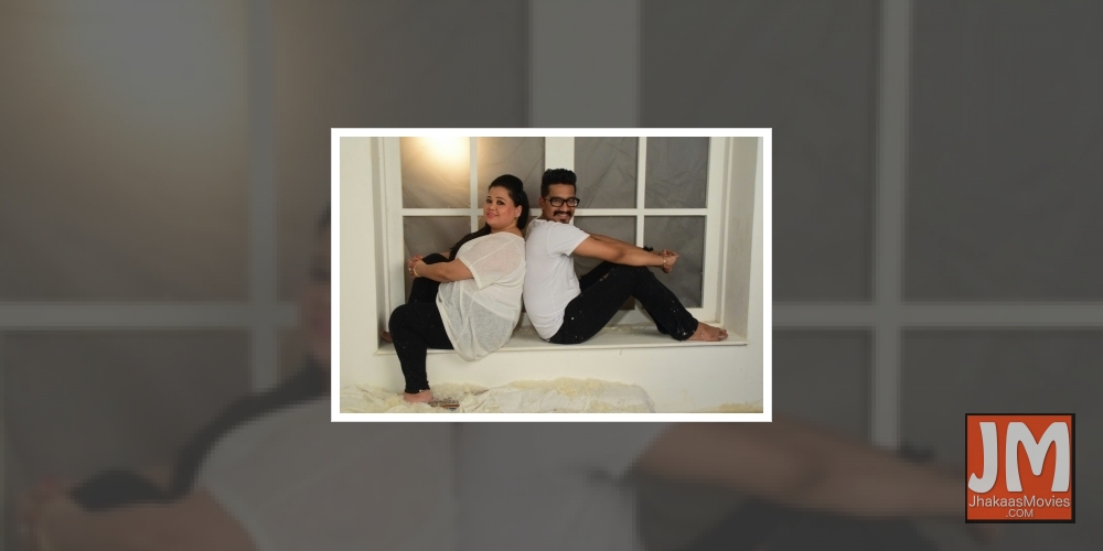 Mumbai: Comedian Bharti Singh and Harsh Limbachiyaa during the Pre-Weeding shoot in Mumbai on Sept 25, 2017.