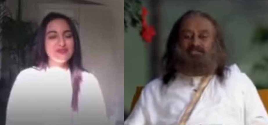 Sonakshi gets tips on dealing with trolls from Sri Sri Ravi Shankar.