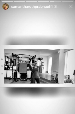 Lockdown diaries: Samantha Akkineni sweats it out at home.