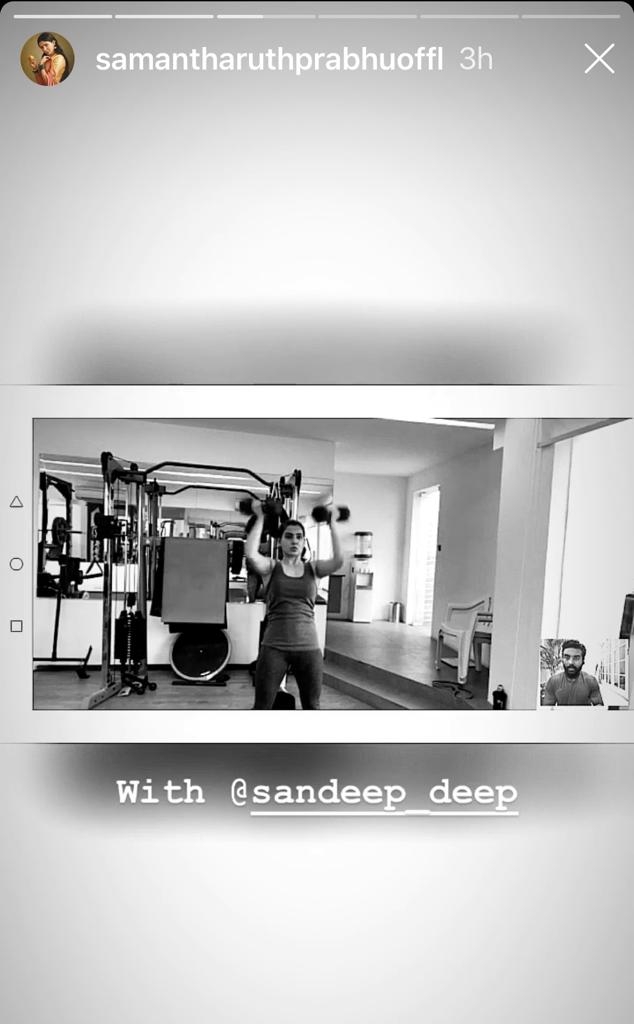 Lockdown diaries: Samantha Akkineni sweats it out at home.