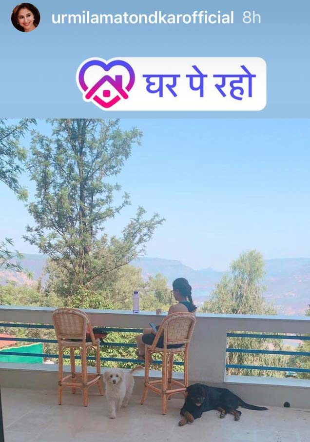 Urmila Matondkar says 'ghar pe raho'.