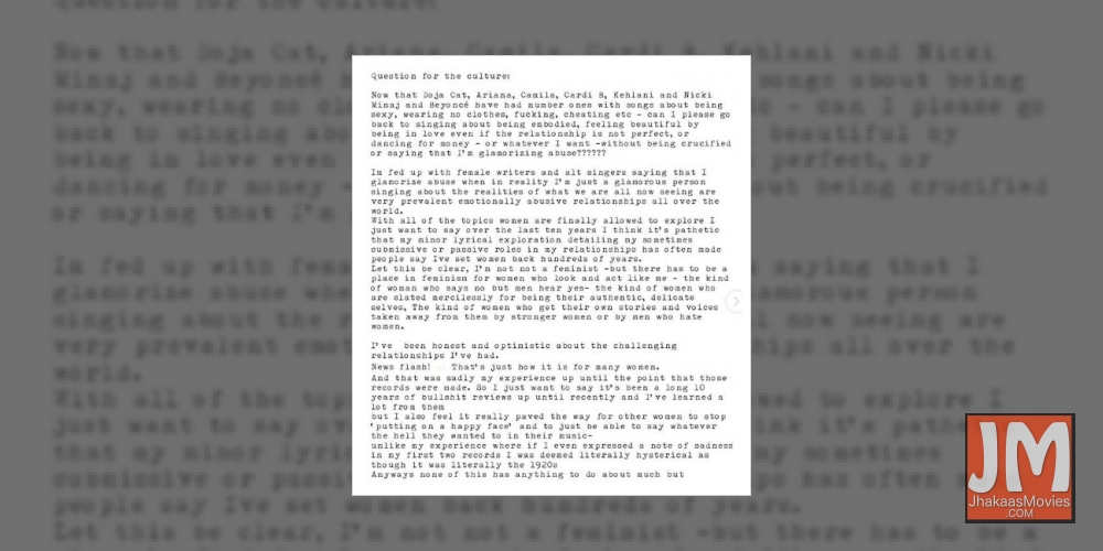 Lana Del Rey hits back at critics who claim she's 'glamorising abuse'.