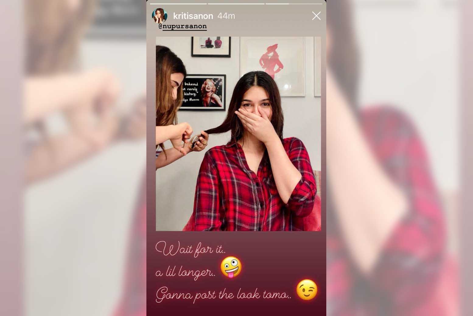 Kriti Sanon gets 'quarantine' haircut from sister Nupur.