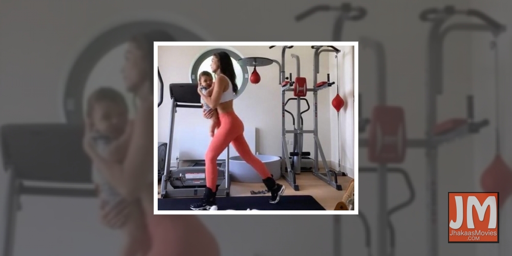 Amy Jackson exercises with her son Andreas in new post.