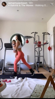 Amy Jackson exercises with her son Andreas in new post.