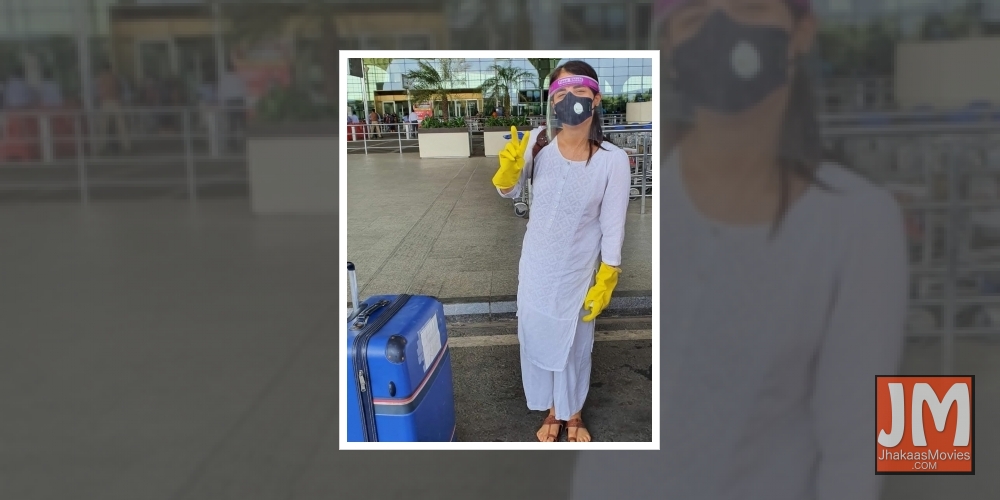 Radhika Madan flies to Delhi as domestic flights resume.