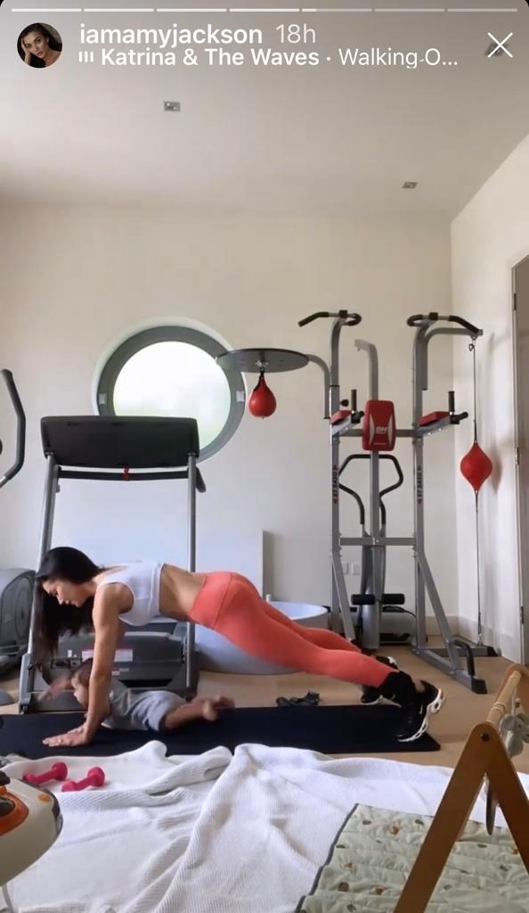 Amy Jackson exercises with her son Andreas in new post.