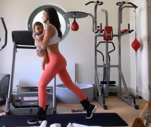 Amy Jackson exercises with her son Andreas in new post.