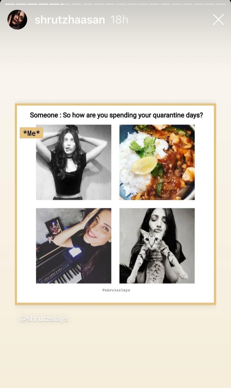 Shruti Haasan reveals what keeps her busy amid lockdown.