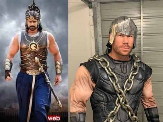 Warner dresses up like Baahubali in fun social media post. (Photo Courtesy: Instagram/davidwarner31)