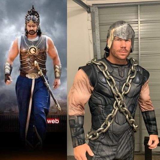 Warner dresses up like Baahubali in fun social media post. (Photo Courtesy: Instagram/davidwarner31)