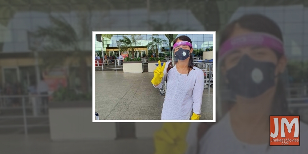 Radhika Madan flies to Delhi as domestic flights resume.