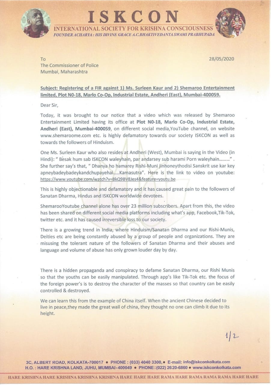 Comedian Surleen Kaur in soup over derogatory quips against ISKON, Hinduism.