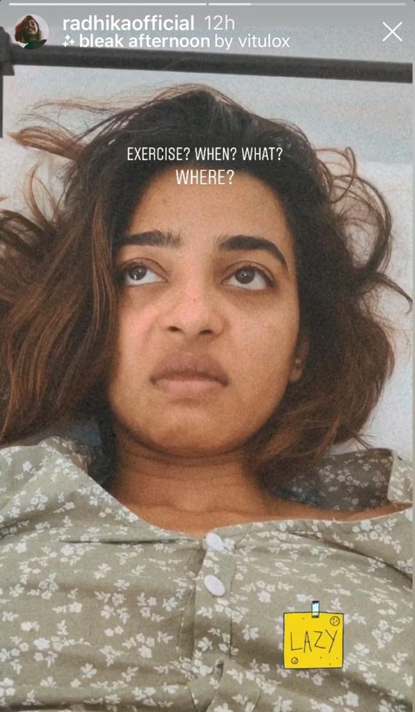 Radhika Apte's funny reaction to exercising.