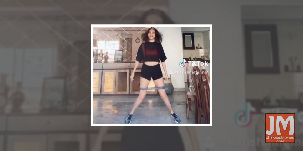 Television actress Karishma Tanna has shared a quirky new video where she is seen dancing while working out.