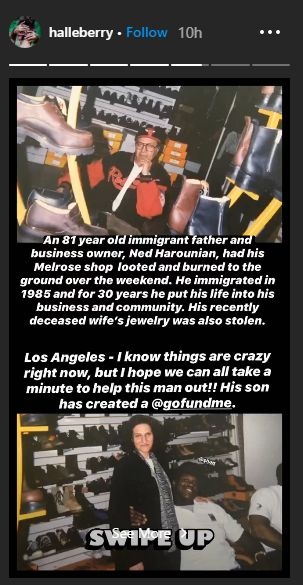 Halle Berry seeks help for immigrant whose store was looted by protest mob.