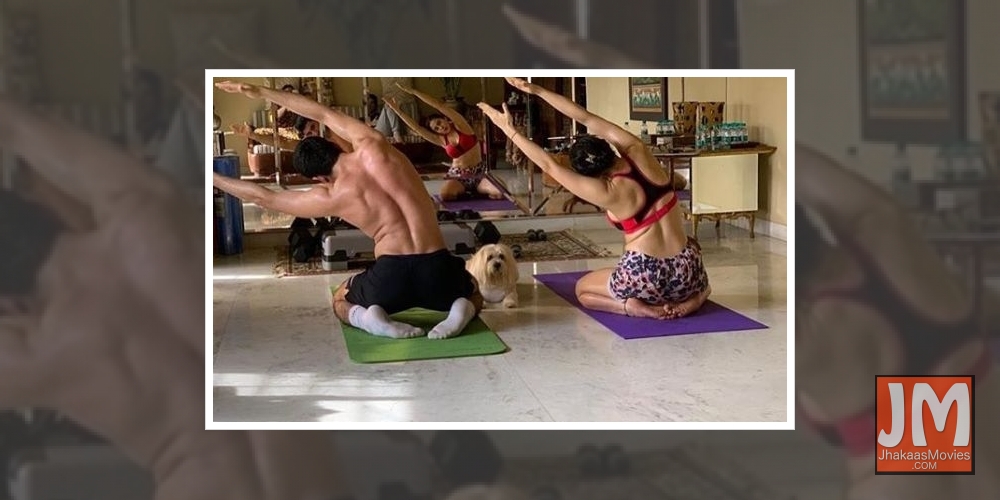 Sara Ali Khan's Sunday yoga time with brother Ibrahim.