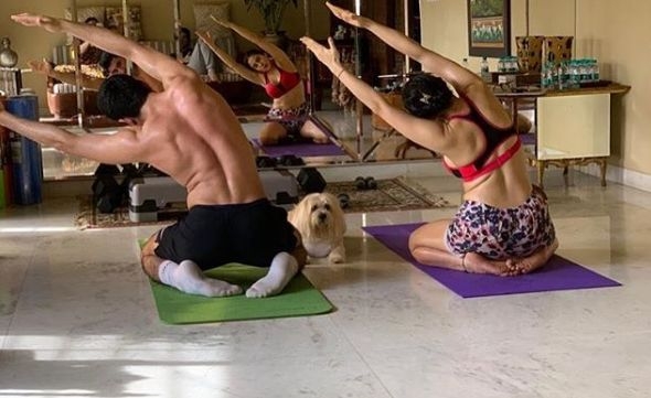 Sara Ali Khan's Sunday yoga time with brother Ibrahim.