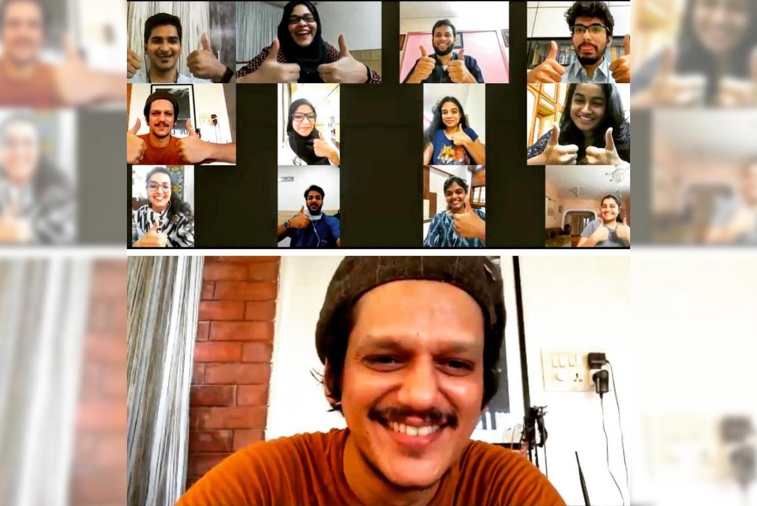 Vijay Varma encourages young Hyderabad doctors via video call.