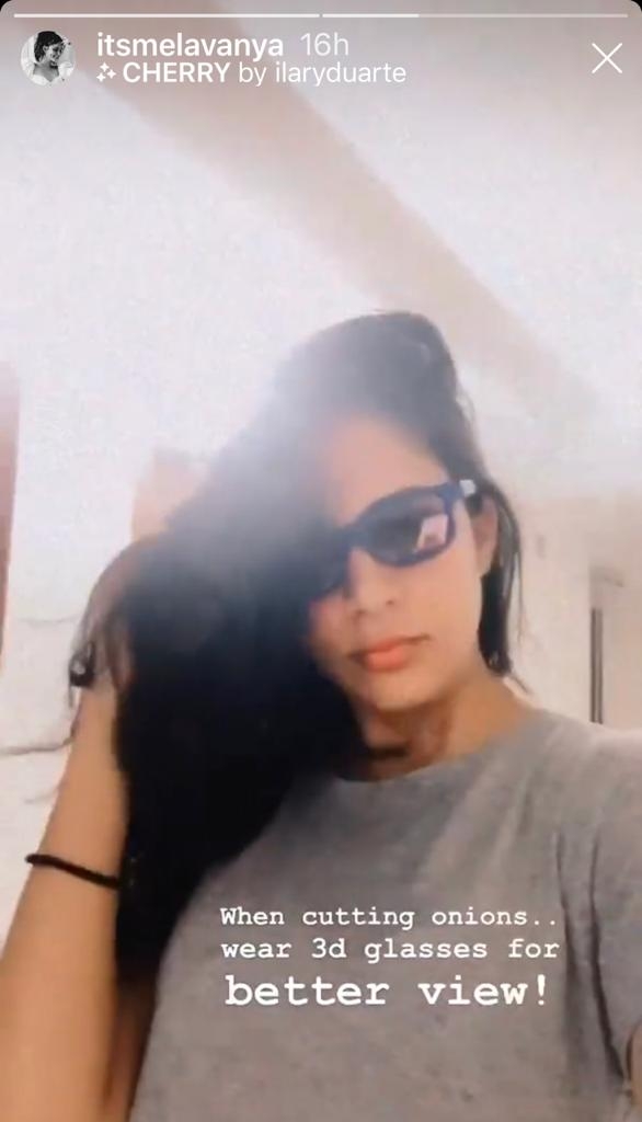 Lavanya discovers unique way to cut onions!.