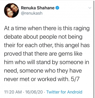 Renuka Shahane thanks Akshay Kumar.