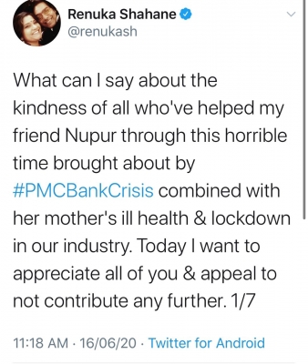 Renuka Shahane thanks Akshay Kumar.